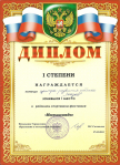 Диплом за 1 место в районном спортивном фестивале 27.03.2013 г